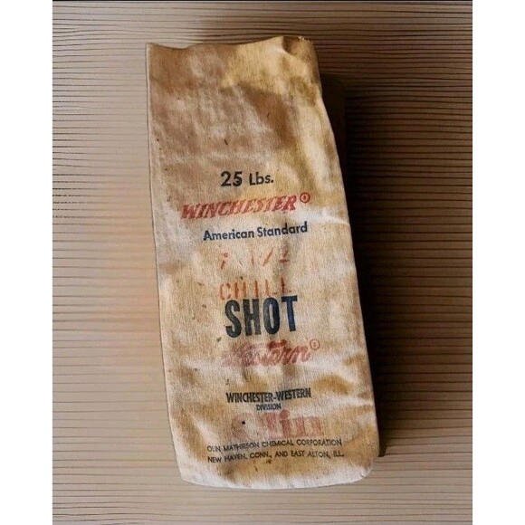 Vintage Old Winchester Western 25lb American Standard 8 Chill Canvas Shot Bag - Picture 1 of 11